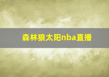 森林狼太阳nba直播