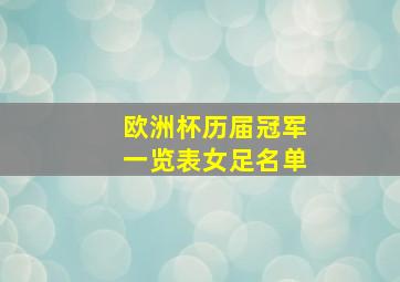 欧洲杯历届冠军一览表女足名单