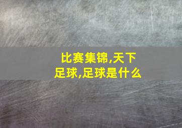 比赛集锦,天下足球,足球是什么