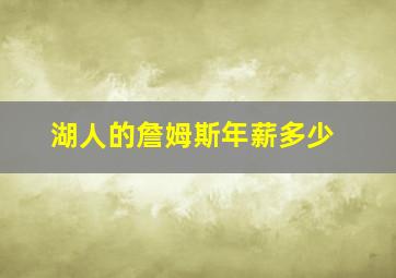 湖人的詹姆斯年薪多少