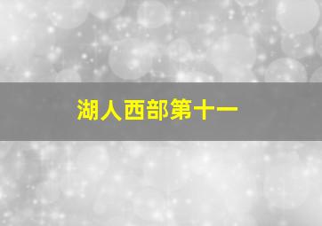 湖人西部第十一