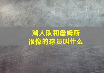 湖人队和詹姆斯很像的球员叫什么