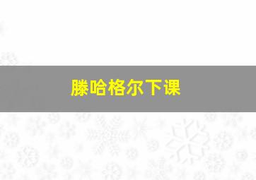 滕哈格尔下课