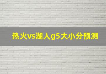 热火vs湖人g5大小分预测
