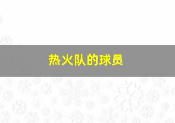 热火队的球员