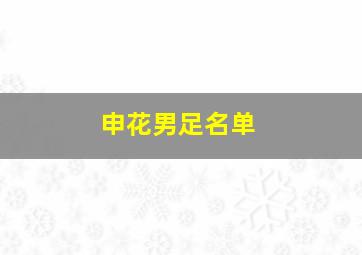 申花男足名单