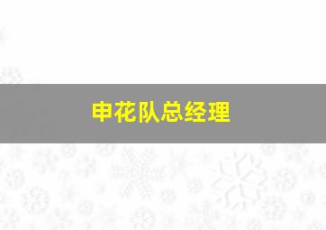 申花队总经理
