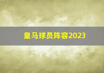 皇马球员阵容2023