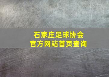 石家庄足球协会官方网站首页查询