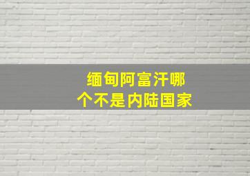 缅甸阿富汗哪个不是内陆国家