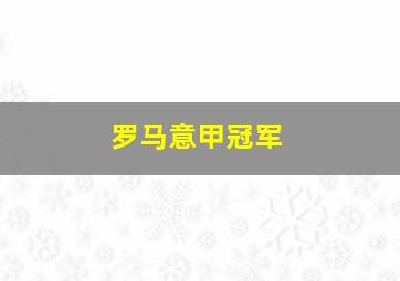 罗马意甲冠军