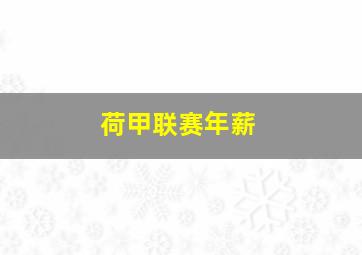 荷甲联赛年薪