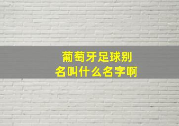 葡萄牙足球别名叫什么名字啊