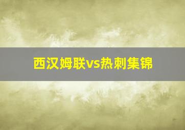 西汉姆联vs热刺集锦