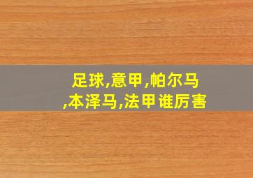 足球,意甲,帕尔马,本泽马,法甲谁厉害