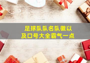 足球队队名队徽以及口号大全霸气一点