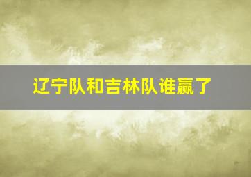 辽宁队和吉林队谁赢了