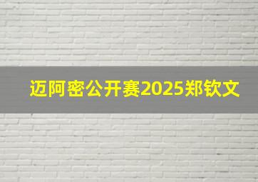 迈阿密公开赛2025郑钦文