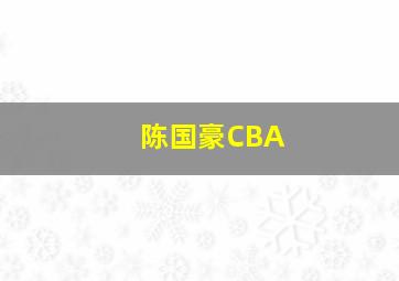 陈国豪CBA