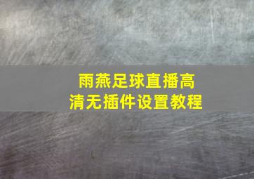 雨燕足球直播高清无插件设置教程